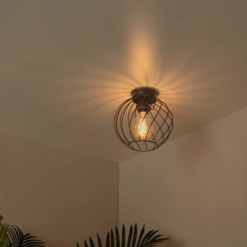 Lucide DANZA - Flush ceiling light - Ø 25 cm - 1xE27 - Black - atmosphere 1